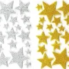 STICKERS 3D ETOILES OR ARGENT MOUSSE PAILLETEE X40 PIECES