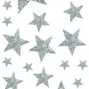 STICKERS PAILLETES ETOILES ARGENTEES X20 PIECES