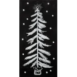 STICKERS PAILLETTE SAPIN FLOCON 23X49CM