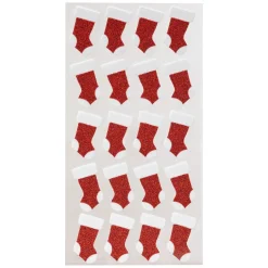 STICKERS PAILLETTES ROUGE ET BLANC 10X20CM