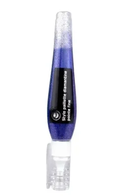 STYLO PAILLETTES DIAMANTINES BLEU FONCE 10G