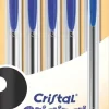 5 STYLOS BILLE CRISTAL BLEU