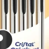 5 STYLOS BILLE CRISTAL NOIR