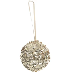 SUJET NOEL BOULE PAILLETTE 8CM OR