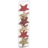 SUJET NOEL 6 ETOILES ROUGE ET DORE