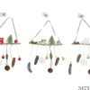 SUSPENSION BOIS CERF BOIS ROUGE ET BLANC 30X7X30CM