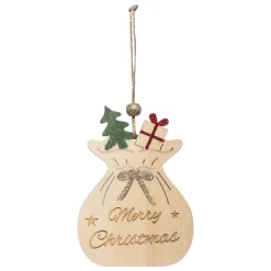 SUSPENSION BOIS HOTTE PERE NOEL 11CM