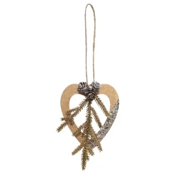 SUSPENSION BOIS POMME DE PIN ETOILE SAPIN COEUR