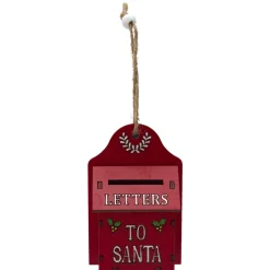 SUSPENSION BOITE AUX LETTRES NOEL ROUGE H.10CM