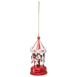 SUSPENSION CARROUSEL ROUGE BOIS