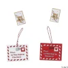 SUSPENSION CARTE 9X7X0.3CM FEUTRE ROUGE ET BLANC