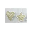 SUSPENSION COUSSIN BLANC ET OR