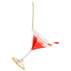 SUSPENSION DE NOEL VERRE MARTINI ROUGE 9CM