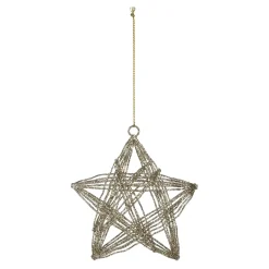 SUSPENSION METAL BOULE OU ETOILE PAILLETTEE