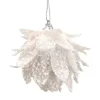 SUSPENSION NOEL PETALES PAILLETTES NEIGE BLANC