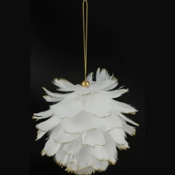 SUSPENSION PLUME BOULE BOUT PERLES