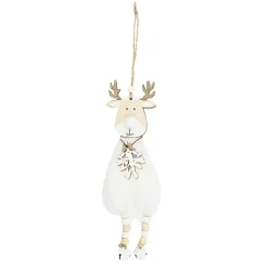 SUSPENSION RENNE EFFET FOURRURE H.23CM