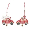 SUSPENSION VOITURE ROUGE EN BOIS