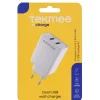 TEKMEE 2 USB PORTS 2.4A CHARGEUR MURAL BLANC