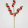 TIGE DECORATIVE TORSADEE VELOURS H.72CM ROUGE VERT