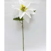 TIGE POINSETTIA VELOURS H.78CM BLANC