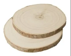 TRANCHES DE BOIS NATUREL 12 ET 15CM X2 PIECES