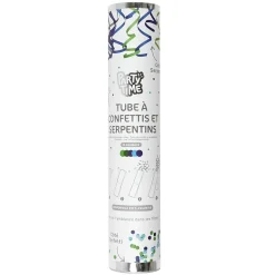 TUBE A CONFETTIS ET SERPENTINS 25CM