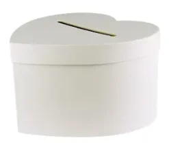 URNE COEUR CARTON BLANC 24.5X25X15CM