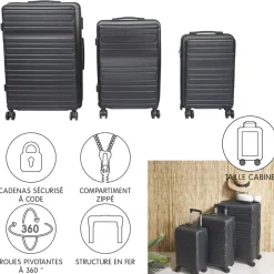 VALISE NOIRE 70L 40X27X65CM