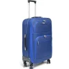 VALISE TISSU 8 ROUES BLEU PM D.60X39X27CM