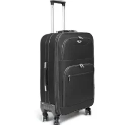 VALISE TISSU 8 ROUES NOIR PM D.60X39X27CM