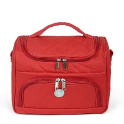 VANITYS TEXTILE MULTIPOCHES ZIPPEES ROUGE GM 24X34X26 CM