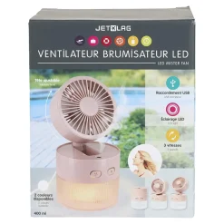 VENTILATEUR BRUMISATEUR USB LED ORIENTABLE