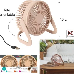VENTILATEUR USB SILENCIEUX H.15CM
