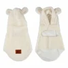 VESTE EFFET LAINE BOUCLEE CAPUCHE WOOLY TAILLE L 40CM ECRU