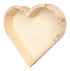 VIDE POCHE FORME COEUR BOIS 17X3X16CM