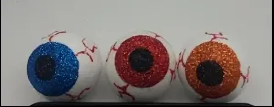 3 YEUX 4.5CM ROUGE BLEU ORANGE